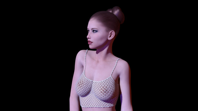 Обои картинки фото 3д графика, люди , people, взгляд, девушка, фон
