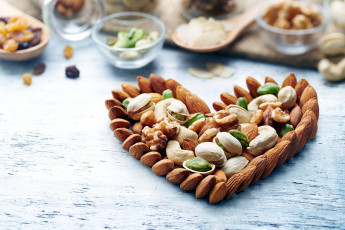 Картинка еда орехи +каштаны +какао-бобы кешью фисташки миндаль