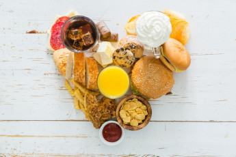 Картинка еда разное сок сыр кола гамбургер