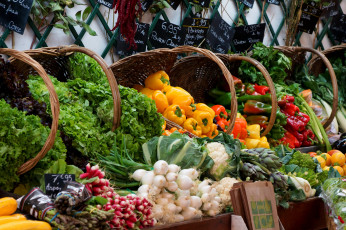 Картинка еда овощи прилавок редис капуста перец