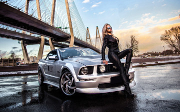 Картинка автомобили -авто+с+девушками mustang