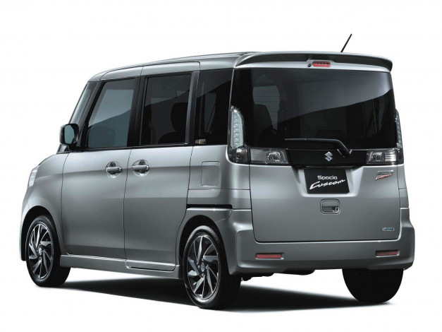 Обои картинки фото suzuki spacia custom 2013, автомобили, suzuki, spacia, custom, 2013, серый, металлик