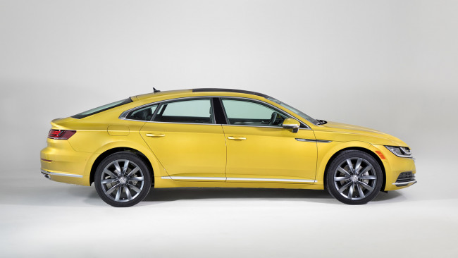 Обои картинки фото volkswagen arteon 2019, автомобили, volkswagen, жёлтый, 2019, arteon