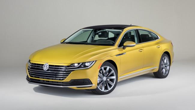 Обои картинки фото volkswagen arteon 2019, автомобили, volkswagen, 2019, жёлтый, arteon