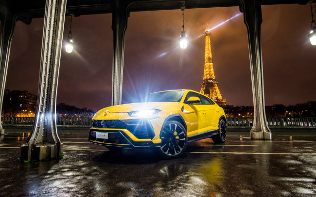 Обои картинки фото lamborghini urus 2018, автомобили, lamborghini, urus, 2018, желтый, кроссовер, ламборгини