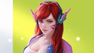 Картинка видео+игры overwatch red hair d va