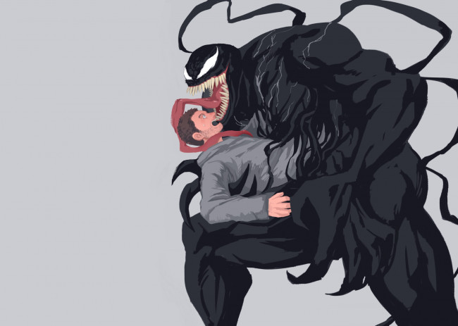 Обои картинки фото рисованное, кино, веном, эдди, брок, том, харди