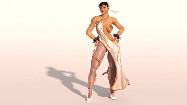 Обои картинки фото 3д графика, люди , people, девушка, фон, взгляд, платье