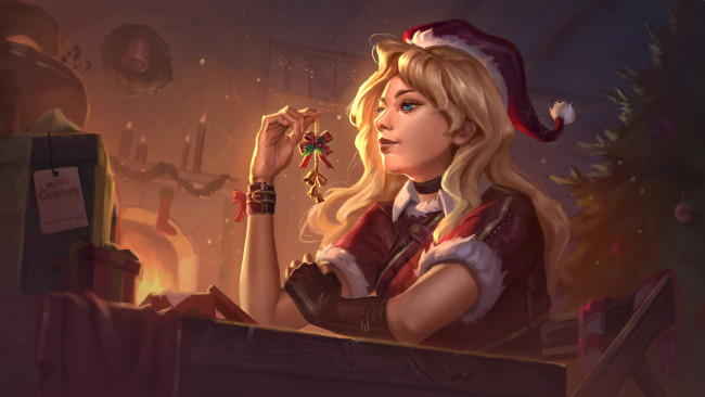 Обои картинки фото праздничные, - разное , новый год, девушка, фон, новый, год, колпак