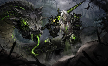 Картинка фэнтези существа дракон парень воин