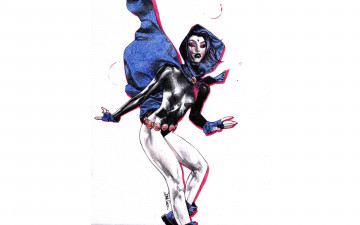 Картинка рисованное комиксы девушка плащ костюм