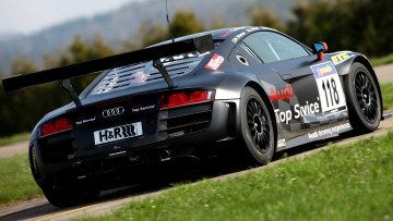 обоя audi r8 lms cup, спорт, автоспорт, брюнетка, дорога, трава