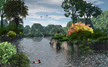 Картинка 3д графика nature landscape природа