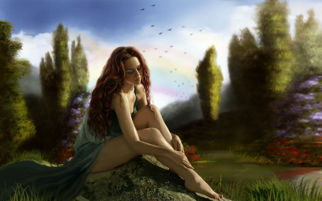 Обои картинки фото рисованные, люди