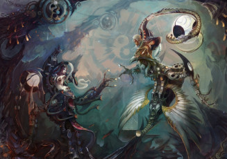 Картинка yin and yang фэнтези существа противостояние инь и Ян