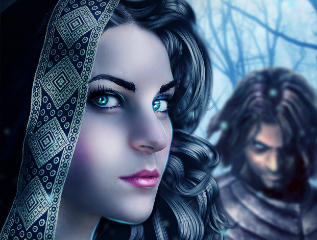 Обои картинки фото фэнтези, девушки, лицо, взгляд