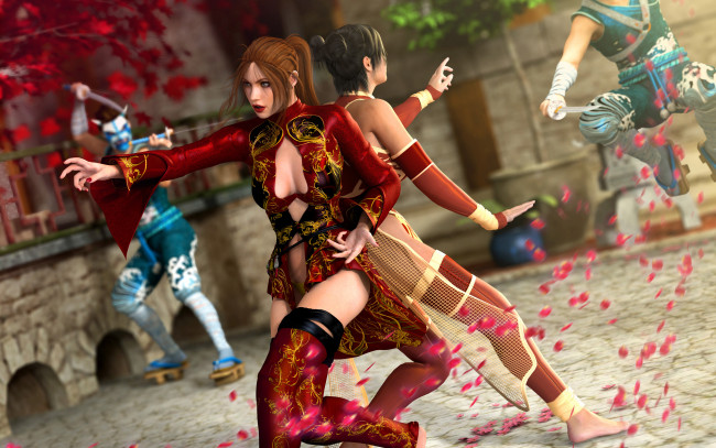 Обои картинки фото 3д, графика, people, люди, прическа, сражение