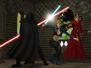 Картинка star+wars+fanart 3д+графика fantasy+ фантазия бой