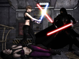 обоя star wars fanart, 3д графика, fantasy , фантазия, бой