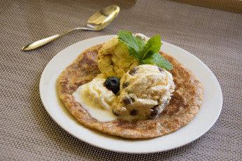 Картинка еда мороженое +десерты фон посуда десерт коржик мята