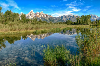 Картинка природа реки озера облака река лес горы