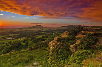 Картинка природа пейзажи тучи холмы равнина