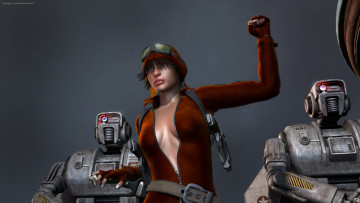Картинка 3д+графика fantasy+ фантазия роботы девушка