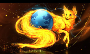 Картинка 3д+графика animals+ животные линии лиса планета земля