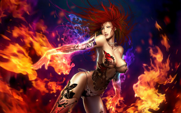 обоя perfect world, видео игры, огонь