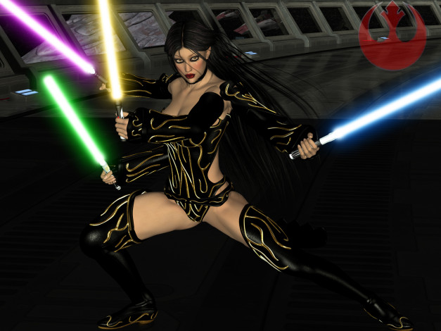 Обои картинки фото 3д графика, fantasy , фантазия, оружие, девушка