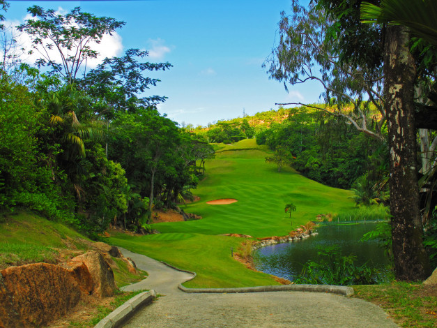 Обои картинки фото праслин сейшелы, природа, парк, праслин, сейшелы, пейзаж, трава