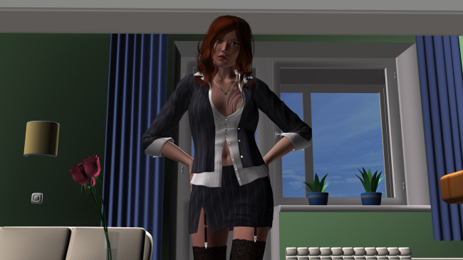 Обои картинки фото 3д графика, elves , эльфы, эльфийка, взгляд, цветы