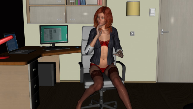 Обои картинки фото 3д графика, elves , эльфы, эльфийка, взгляд, стол, компютер