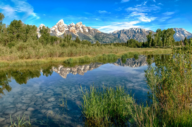 Обои картинки фото природа, реки, озера, облака, река, лес, горы