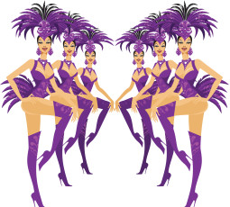 обоя векторная графика, девушки, карнавал, танец
