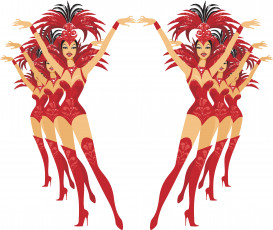 Картинка векторная+графика девушки фон танец карнавал