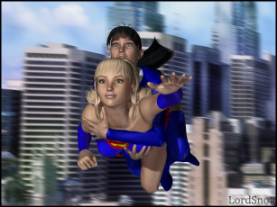 Картинка lordsnot 3д+графика фантазия+ fantasy полет взгляд фон девушки