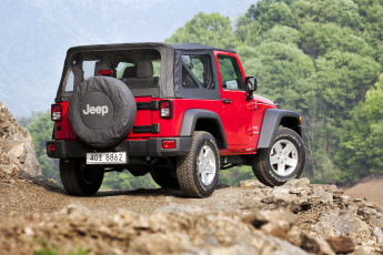 обоя автомобили, jeep, красный, sport, jk, eu-spec, wrangler