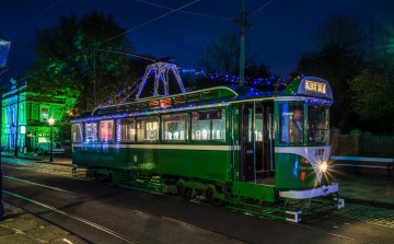 Картинка техника трамваи рельсы город трамвай