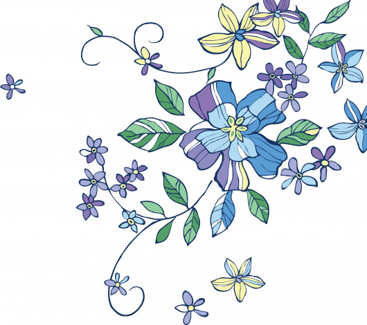 Обои картинки фото векторная графика, цветы, фон, листочки