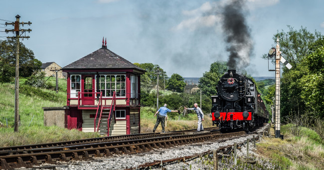 Обои картинки фото техника, паровозы, паровоз, дорога, железная