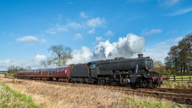 Обои картинки фото техника, паровозы, дорога, паровоз, железная