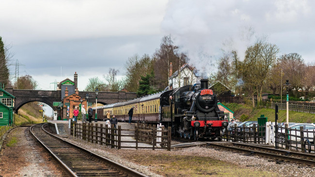 Обои картинки фото техника, паровозы, паровоз, дорога, железная