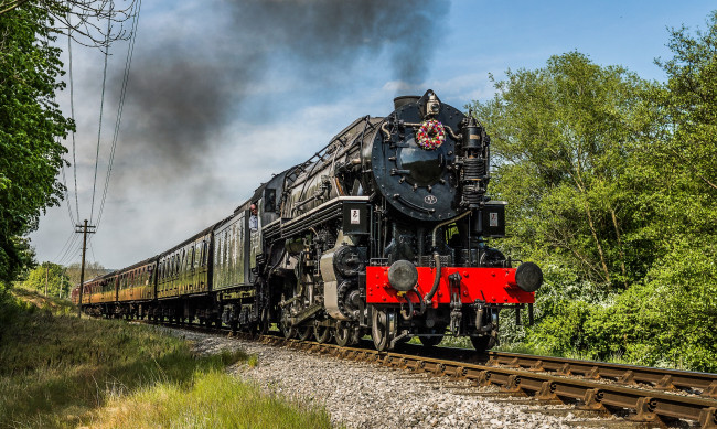 Обои картинки фото техника, паровозы, паровоз, дорога, железная