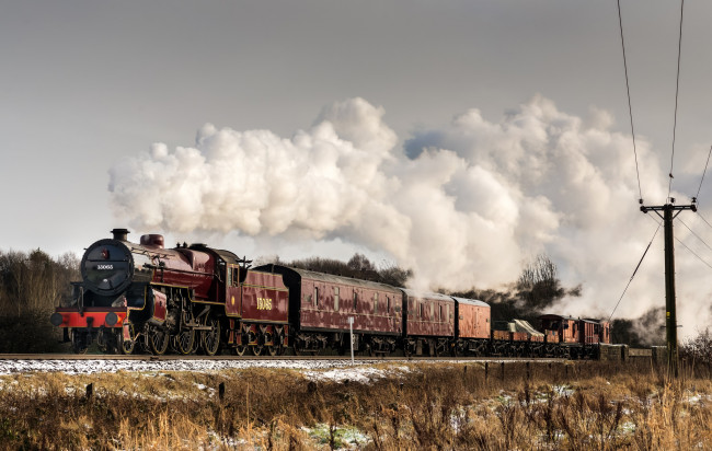 Обои картинки фото техника, паровозы, паровоз, дорога, железная