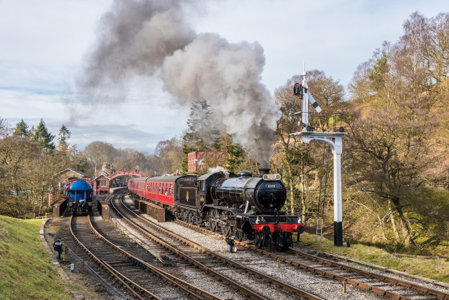 Обои картинки фото техника, паровозы, дорога, паровоз, железная