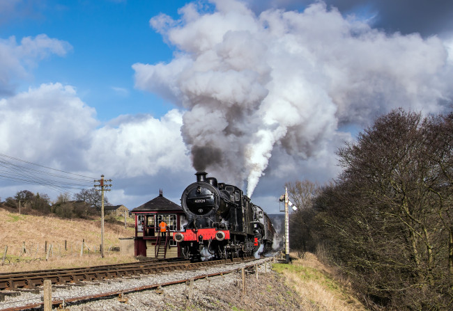 Обои картинки фото техника, паровозы, дорога, паровоз, железная