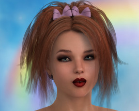 Картинка 3д+графика портрет+ portraits девушка взгляд фон