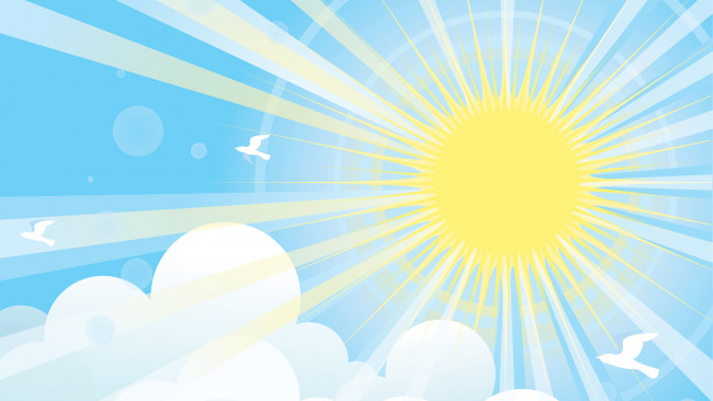 Обои картинки фото векторная графика, природа , nature, лучи, солнце