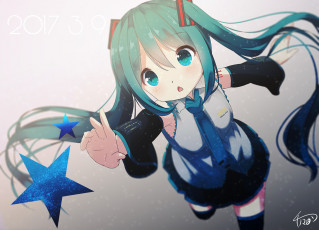 Картинка аниме vocaloid фон взгляд девушка